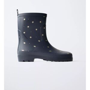 Zara Navy Star-Patterned Rain Boots